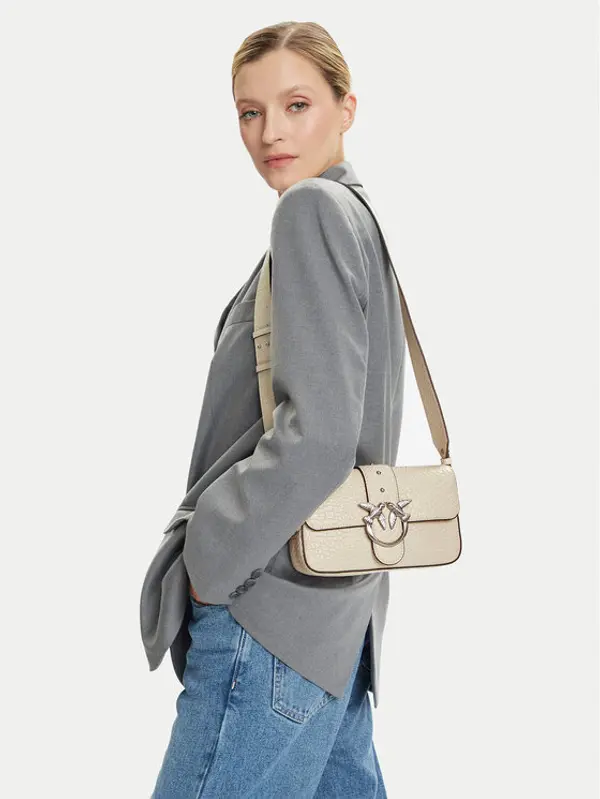 pinko PINKO Torbica Love One Mini Slouchy Fl Al 25-26 PLTT 104340 A2JU Écru