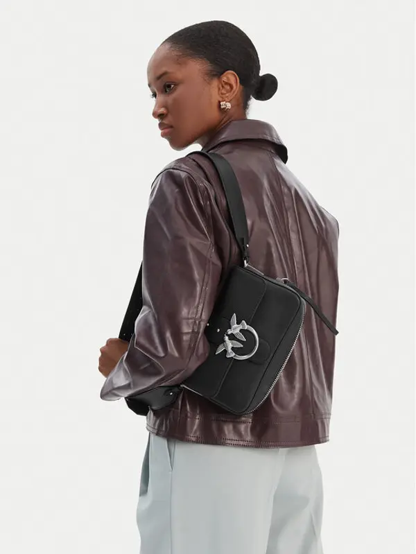 pinko PINKO Torbica Love One Slouchy Zip Mini AI 25-26 PLTT 105345 A2JG Crna