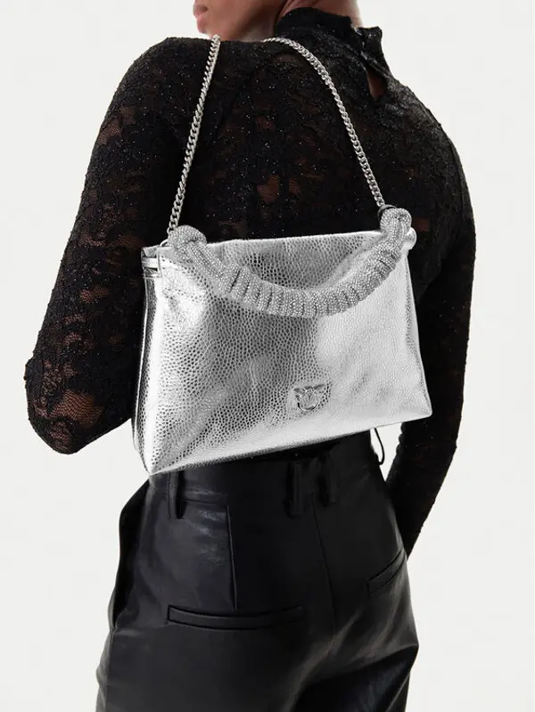 pinko PINKO Torbica Mini Clutch+Manico SP Al 25-26 PLTT 105908 A2WD Srebrna