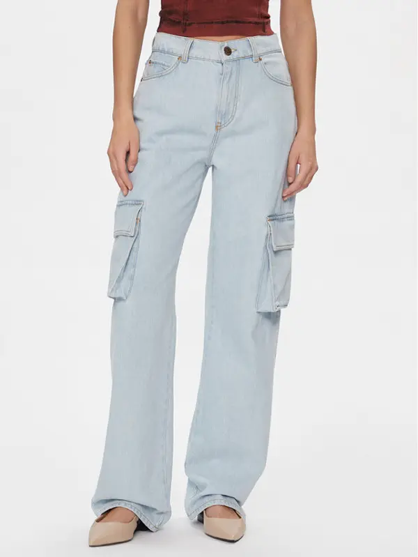 pinko Pinko Traperice Caty 102942 A1MV Svijetloplava Cargo Fit