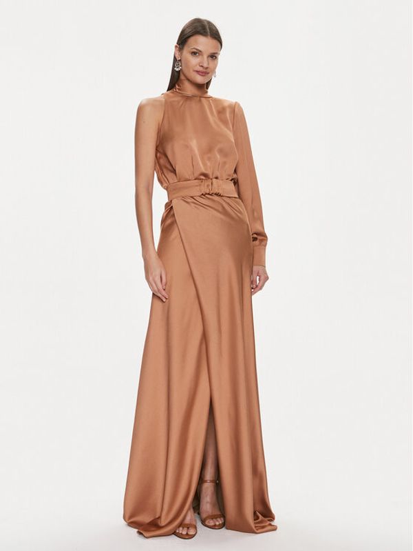 PINKO Pinko Večernja haljina Ansonica Abito 103146 Z345 Smeđa Regular Fit