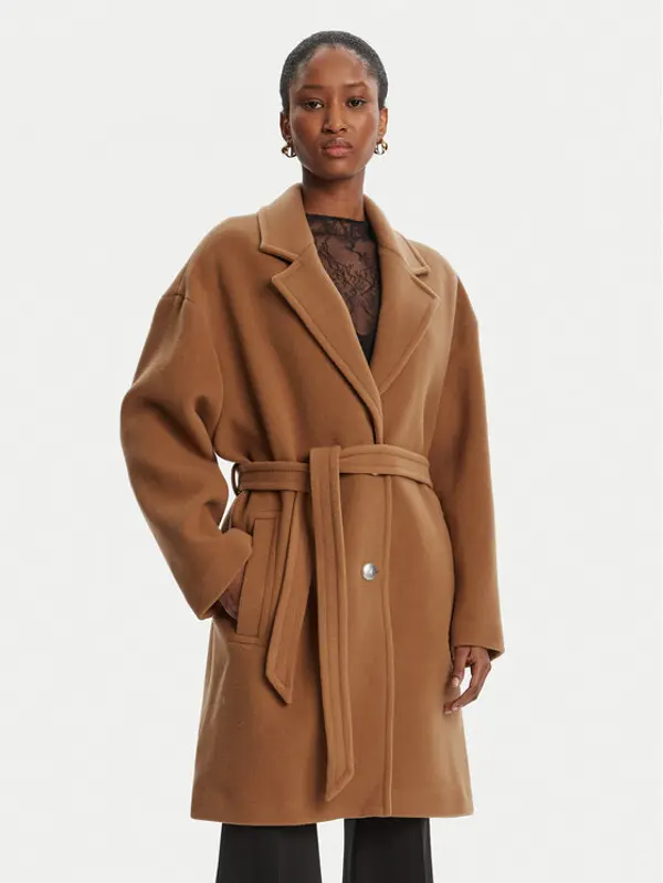 pinko PINKO Vuneni kaput 105685 A2SM Smeđa Regular Fit