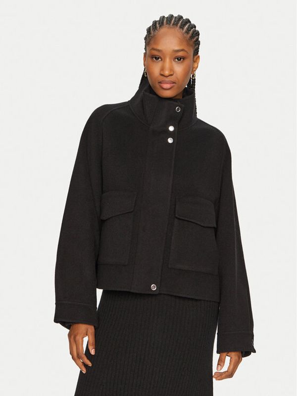 PINKO PINKO Vuneni kaput Cucchiaio 103842 A1ZQ Crna Regular Fit