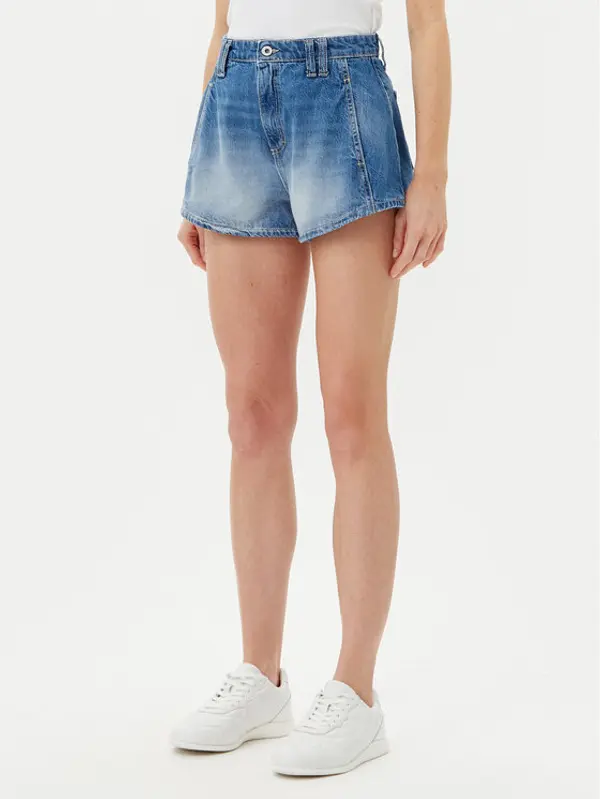 Please Please Kratke traperice D0KDEH0W7S Plava Regular Fit