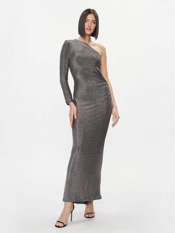 Please Please Večernja haljina A1XPBFT000 Srebrna Slim Fit