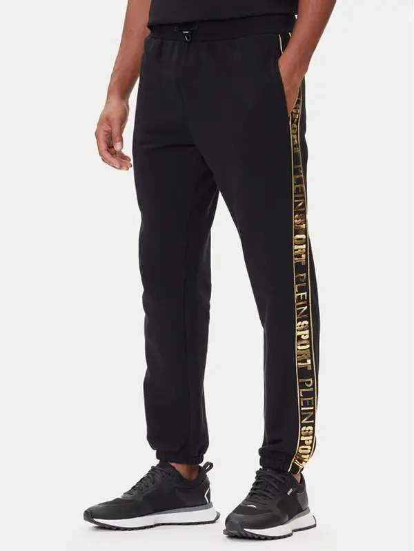Plein Sport Plein Sport Donji dio trenerke PAEC MJT2602 STE003N Crna Regular Fit