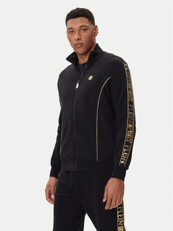 Plein Sport Plein Sport Majica dugih rukava PAEC MJB3607 STE001N Crna Regular Fit