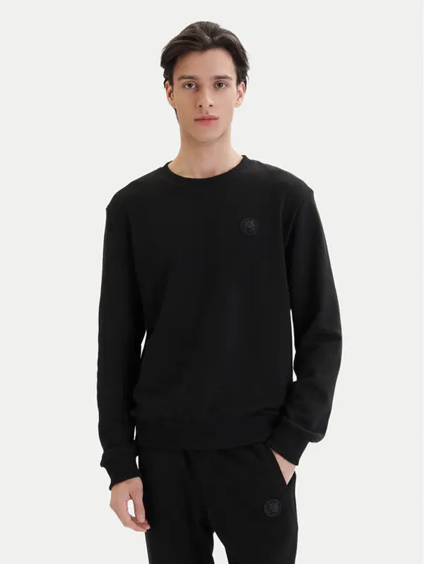 Plein Sport Plein Sport Majica dugih rukava SAFC MJO1438 STE003N Crna Regular Fit