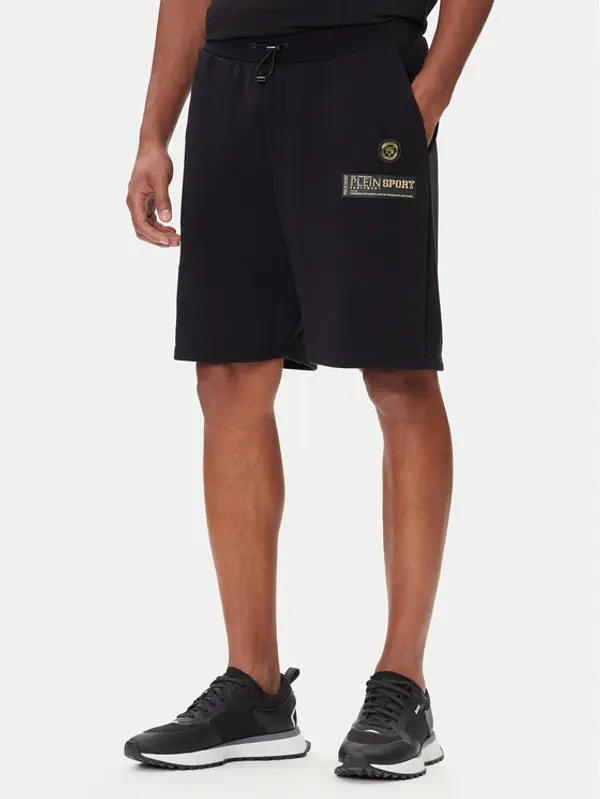 Plein Sport Plein Sport Sportske kratke hlače PAEC MJT2601 STE003N Crna Regular Fit