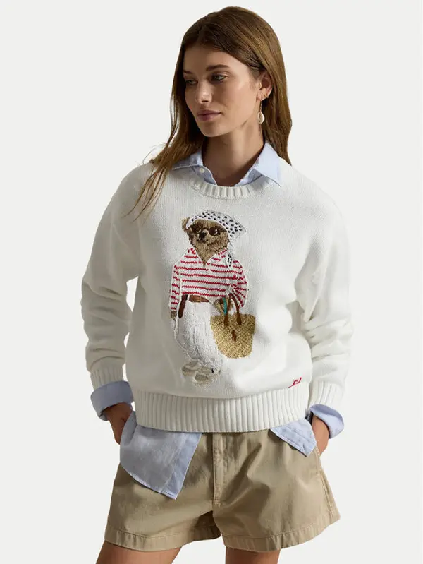 Polo Ralph Lauren Polo Ralph Lauren Džemper 211A12723001 Bijela Relaxed Fit