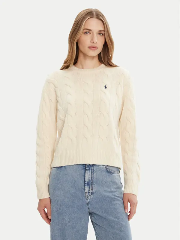Polo Ralph Lauren Polo Ralph Lauren Džemper 211A91216002 Écru Straight Fit
