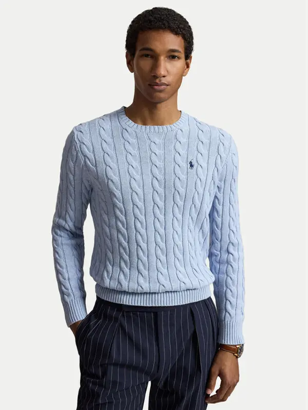 Polo Ralph Lauren Polo Ralph Lauren Džemper Cable 710775885545 Svijetlo plava Regular Fit