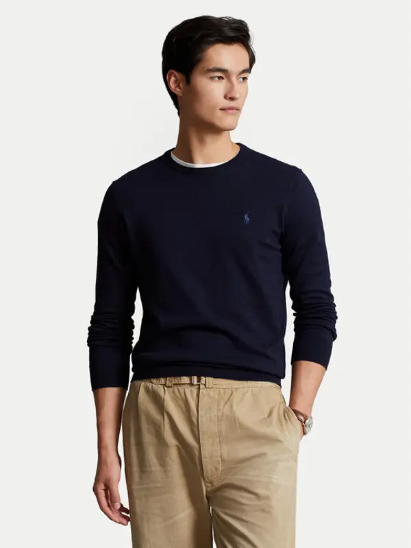 Polo Ralph Lauren Polo Ralph Lauren Džemper Ls Sf Cn Pp 710684957001 Tamnoplava Slim Fit