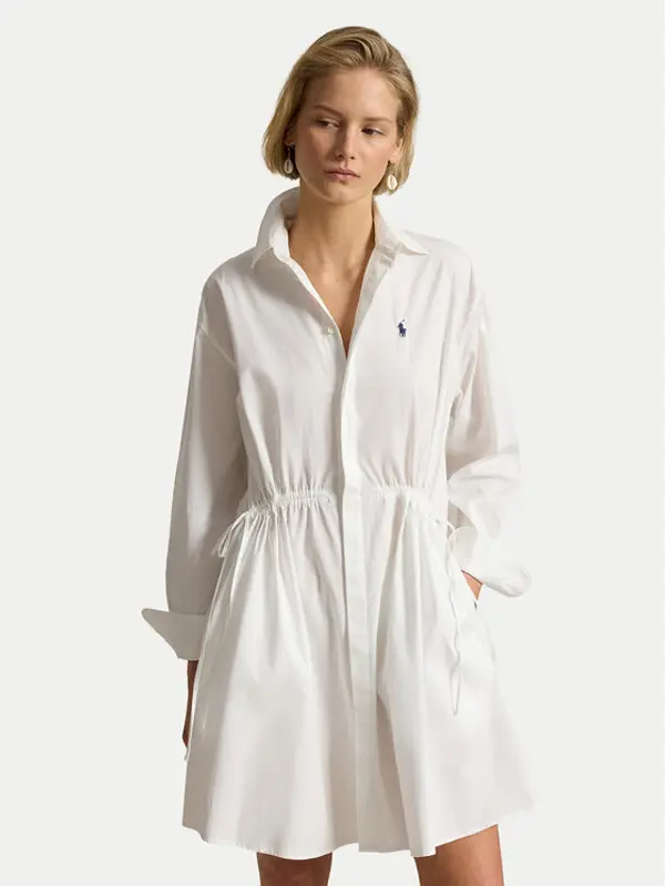 Polo Ralph Lauren Polo Ralph Lauren Haljina košulja 211B19986003 Bijela Relaxed Fit
