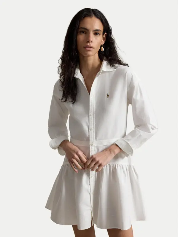 Polo Ralph Lauren Polo Ralph Lauren Haljina košulja 211B22755002 Bijela Regular Fit
