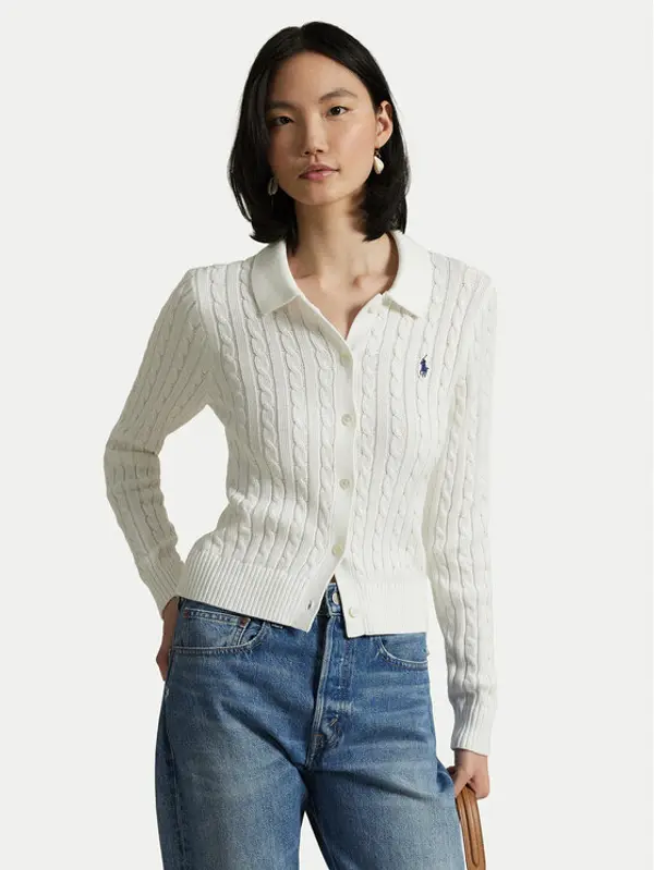 Polo Ralph Lauren Polo Ralph Lauren Kardigan 211971881001 Bijela Slim Fit