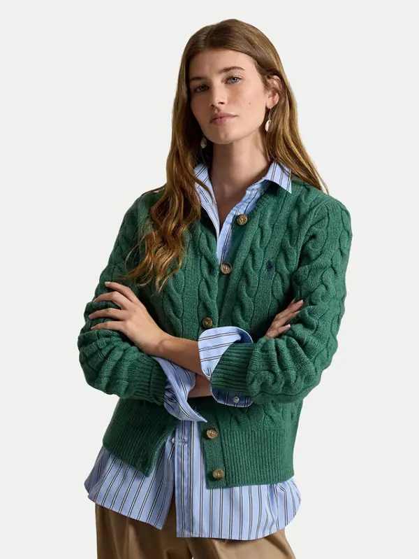 Polo Ralph Lauren Polo Ralph Lauren Kardigan 211972104502 Zelena Regular Fit