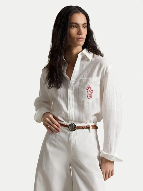 Polo Ralph Lauren Polo Ralph Lauren Košulja 211A12786003 Bijela Oversize