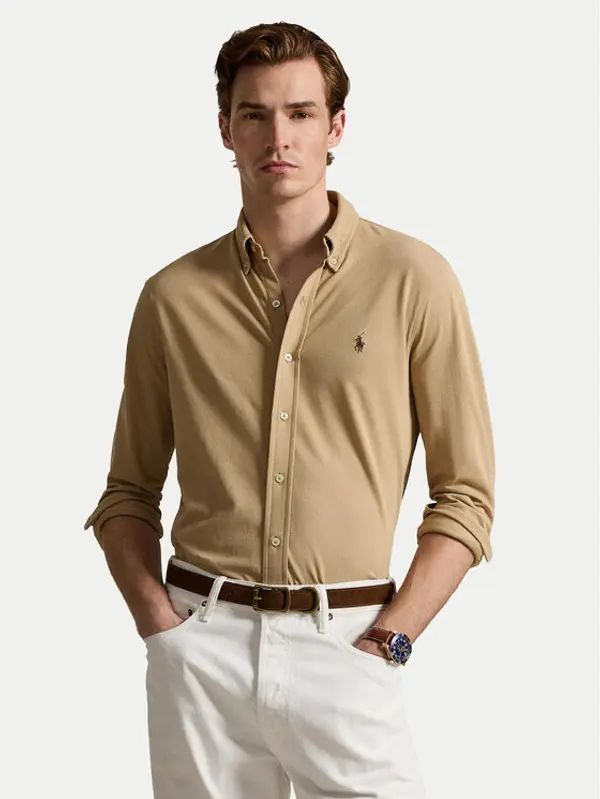Polo Ralph Lauren Polo Ralph Lauren Košulja 710654408503 Tamno bež Regular Fit