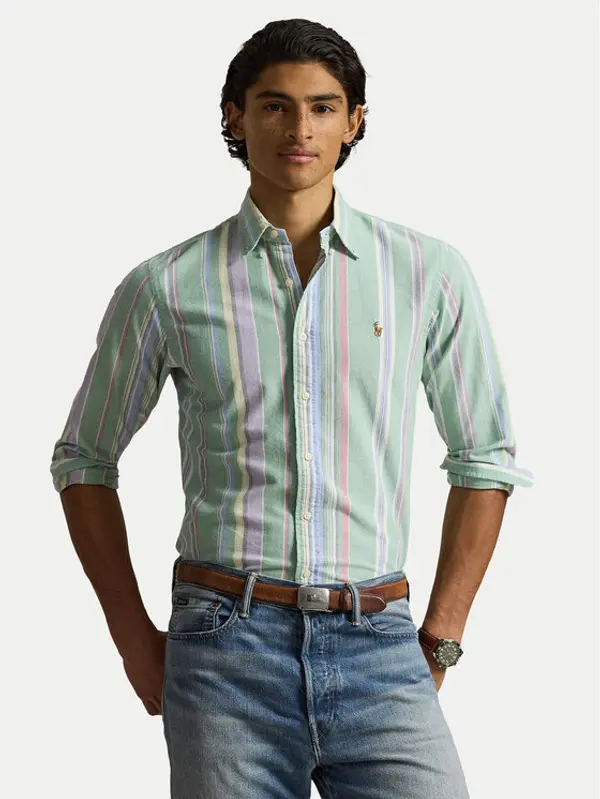 Polo Ralph Lauren Polo Ralph Lauren Košulja 710928921002 Svijetlo zelena Custom Fit