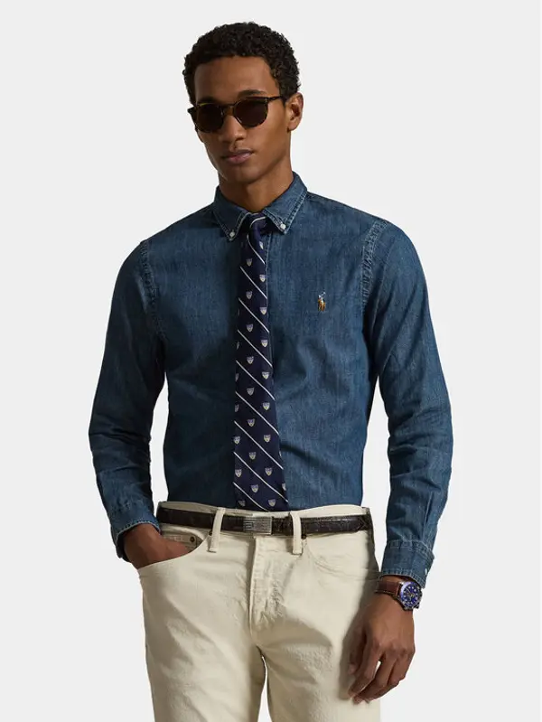 Polo Ralph Lauren Polo Ralph Lauren Košulja Core Replen 710548539 Tamnoplava Slim Fit