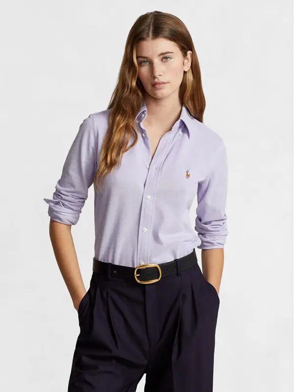 Polo Ralph Lauren Polo Ralph Lauren Košulja Ls Knt Ox St 211924258001 Ljubičasta Slim Fit
