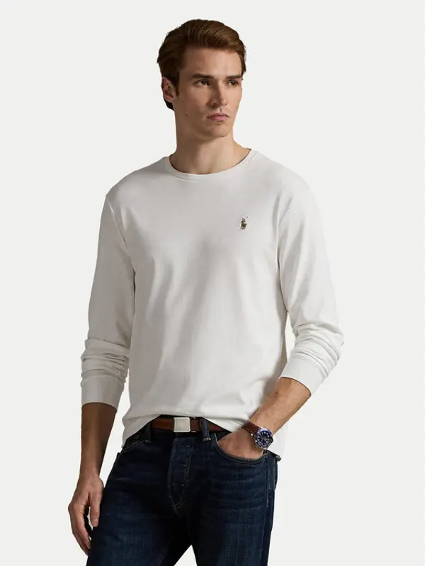 Polo Ralph Lauren Polo Ralph Lauren Majica dugih rukava 710760121 Bijela Slim Fit