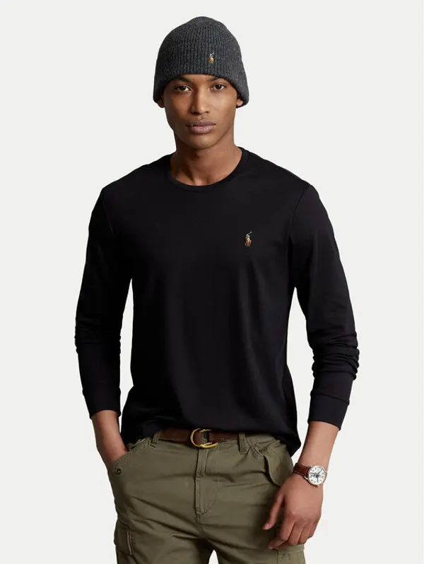 Polo Ralph Lauren Polo Ralph Lauren Majica dugih rukava 710760121 Crna Slim Fit