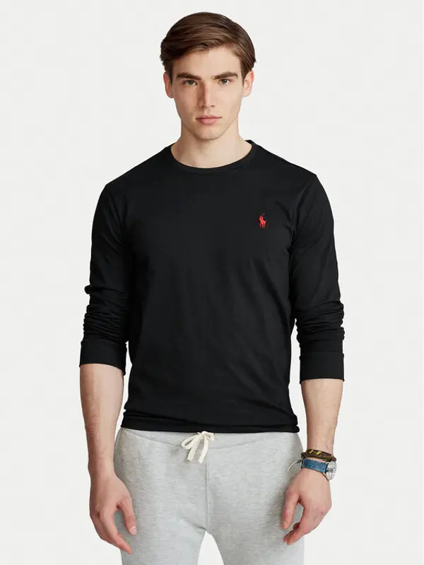 Polo Ralph Lauren Polo Ralph Lauren Majica dugih rukava Classics 710671468001 Crna Custom Slim Fit