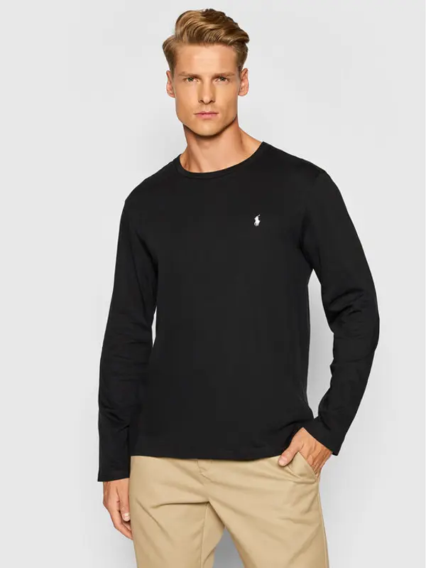 Polo Ralph Lauren Polo Ralph Lauren Majica dugih rukava Sle 714844759001 Crna Regular Fit