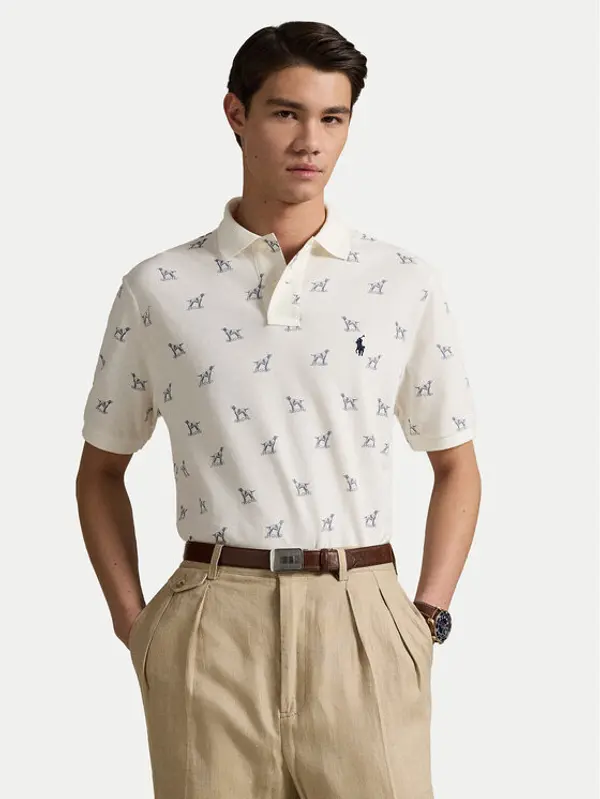 Polo Ralph Lauren Polo Ralph Lauren Polo 710974597001 Écru Custom Slim Fit