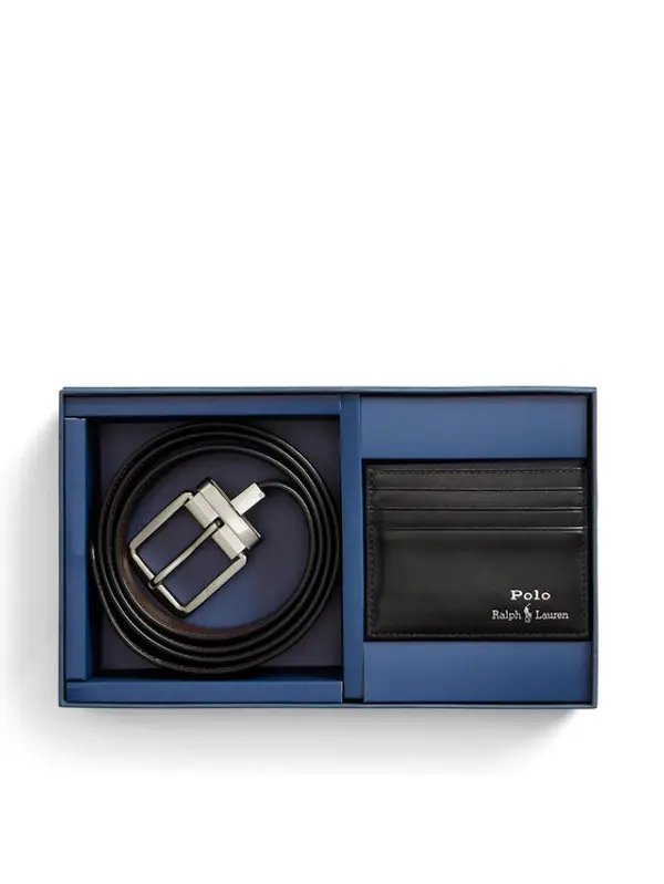 Polo Ralph Lauren Polo Ralph Lauren Set futrola za kartice i remen 405880721001 Crna