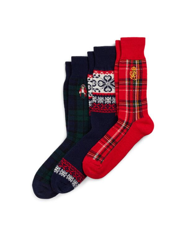 Polo Ralph Lauren Polo Ralph Lauren Set od 3 para muških visokih čarapa 449958866001 Šarena