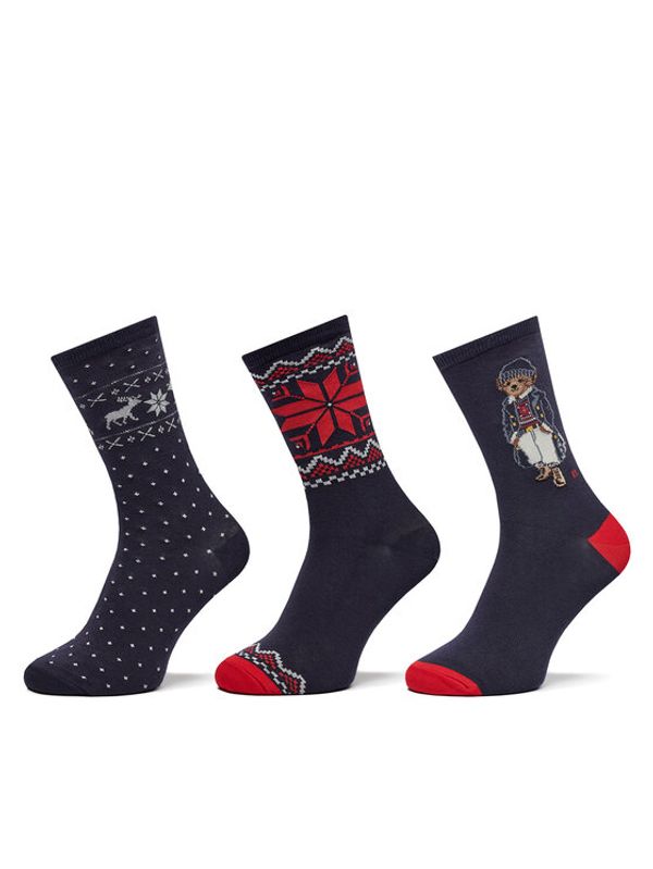 Polo Ralph Lauren Polo Ralph Lauren Set od 3 pari ženskih visokih čarapa 455956272001 Tamnoplava