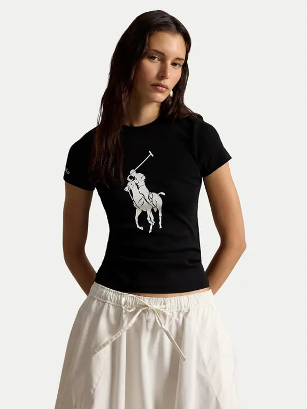 Polo Ralph Lauren Polo Ralph Lauren T-shirt 211A96259003 Crna Slim Fit