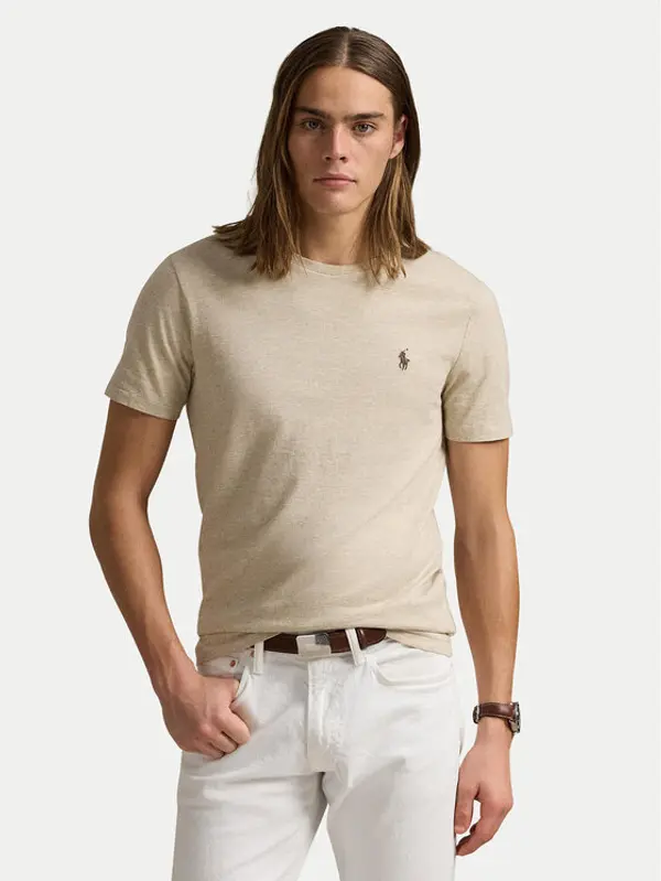 Polo Ralph Lauren Polo Ralph Lauren T-shirt 710671438203 Bež Slim Fit