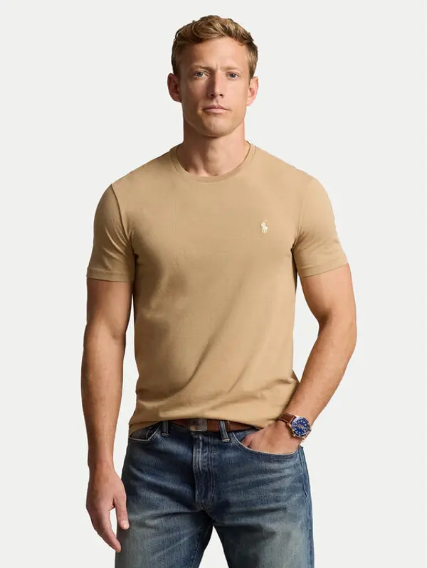 Polo Ralph Lauren Polo Ralph Lauren T-shirt 710671438329 Bež Custom Slim Fit