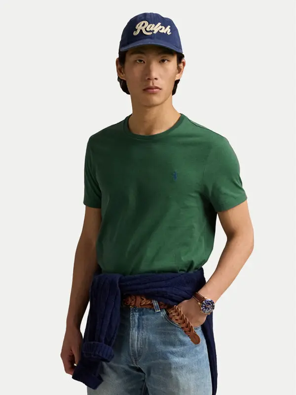 Polo Ralph Lauren Polo Ralph Lauren T-shirt 710671438425 Zelena Custom Slim Fit