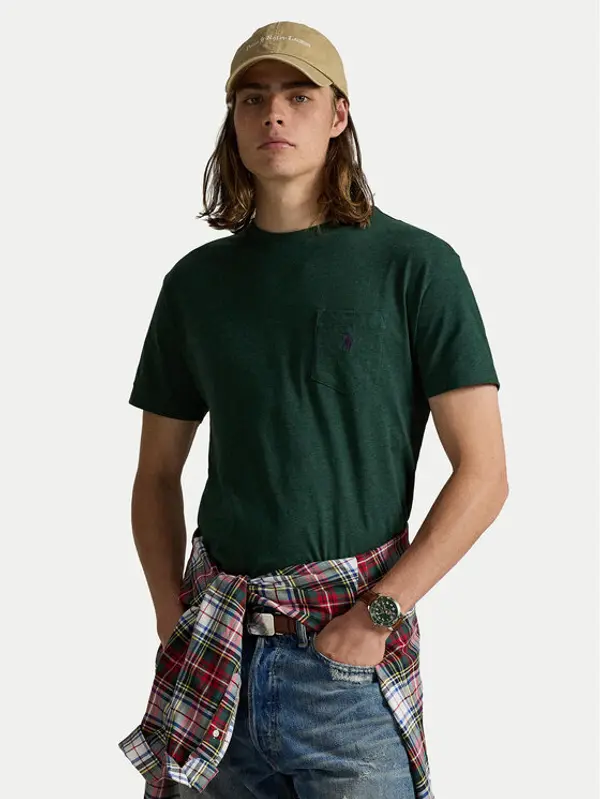 Polo Ralph Lauren Polo Ralph Lauren T-shirt 710671438460 Zelena Custom Slim Fit