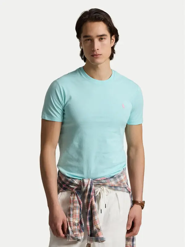 Polo Ralph Lauren Polo Ralph Lauren T-shirt 710671438506 Tirkizna Custom Slim Fit
