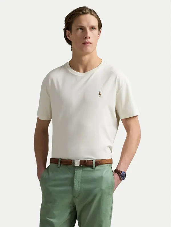 Polo Ralph Lauren Polo Ralph Lauren T-shirt 710740727094 Écru Custom Slim Fit