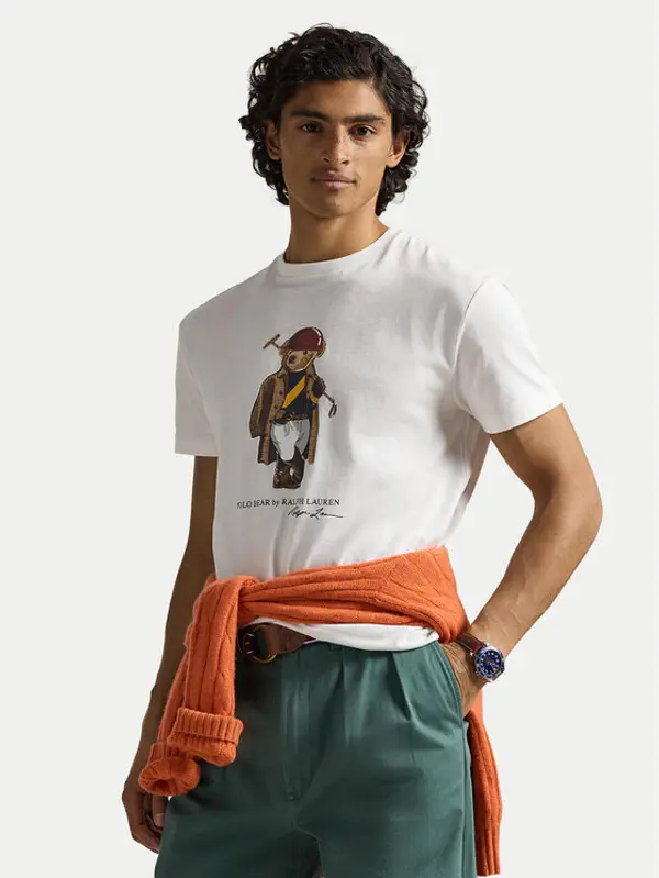 Polo Ralph Lauren Polo Ralph Lauren T-shirt 710B16611001 Bijela Slim Fit