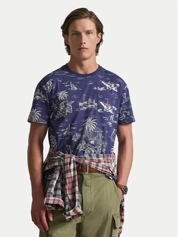 Polo Ralph Lauren Polo Ralph Lauren T-shirt 710B16619001 Tamnoplava Slim Fit