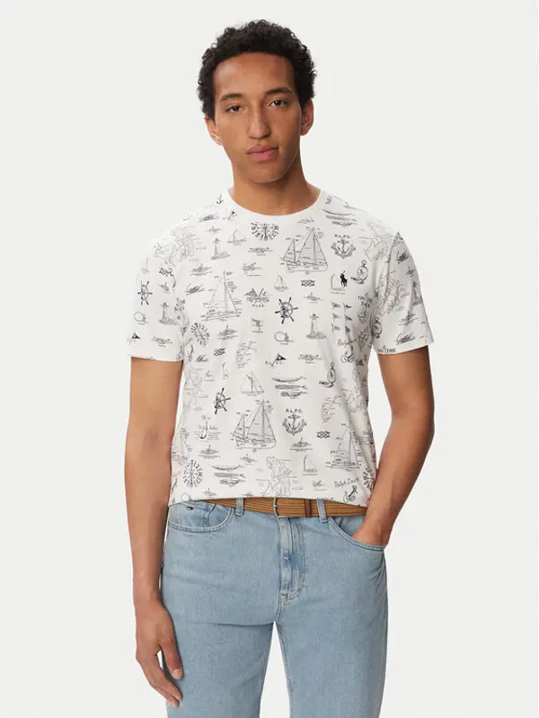 Polo Ralph Lauren Polo Ralph Lauren T-shirt 710B21924001 Bijela Custom Slim Fit