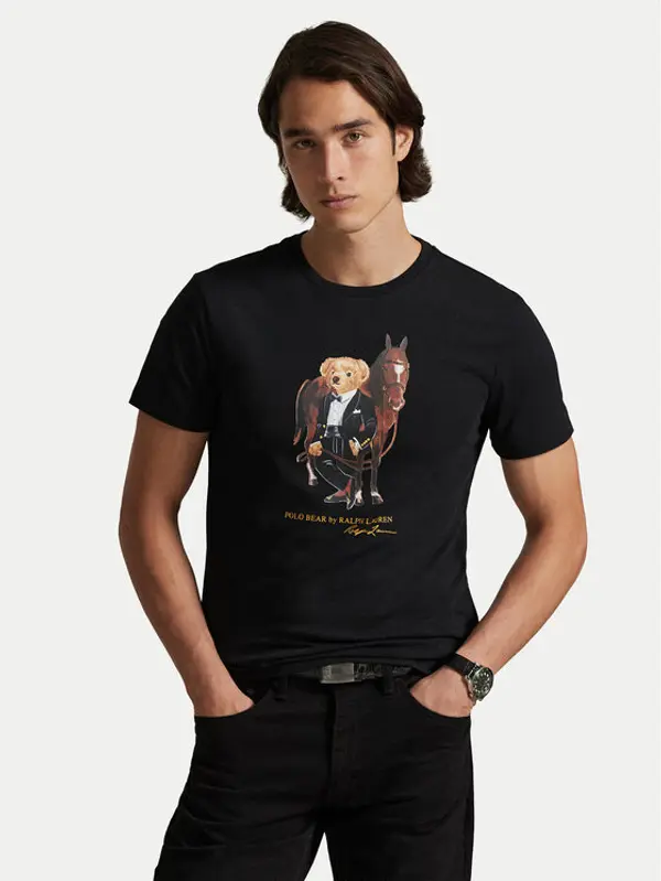 Polo Ralph Lauren Polo Ralph Lauren T-shirt 710P08093002 Crna Custom Slim Fit