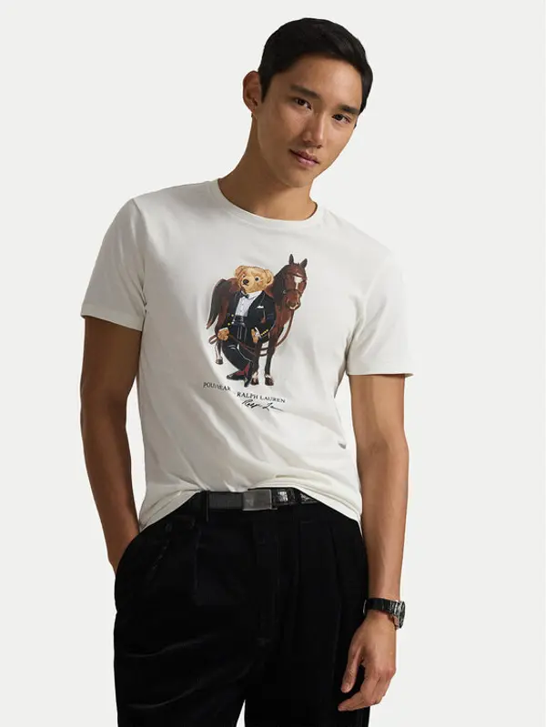 Polo Ralph Lauren Polo Ralph Lauren T-shirt 710P08093003 Bijela Custom Slim Fit