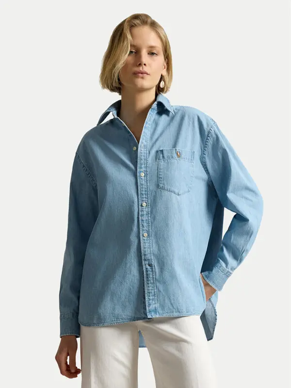 Polo Ralph Lauren Polo Ralph Lauren traper košulja 211B17139001 Svijetlo plava Oversize