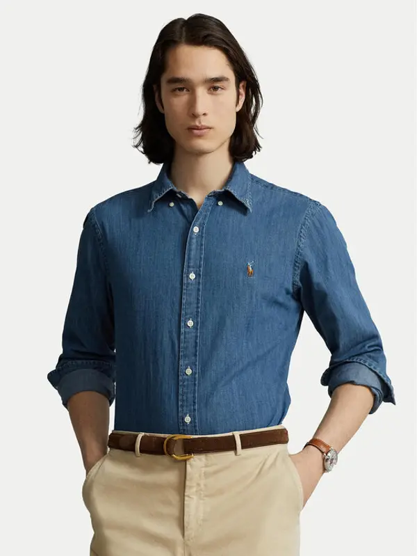 Polo Ralph Lauren Polo Ralph Lauren traper košulja 710792043001 Plava Custom Fit
