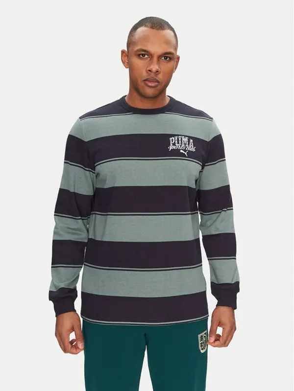 Puma Puma Majica dugih rukava Class Striped 684647 Zelena Regular Fit
