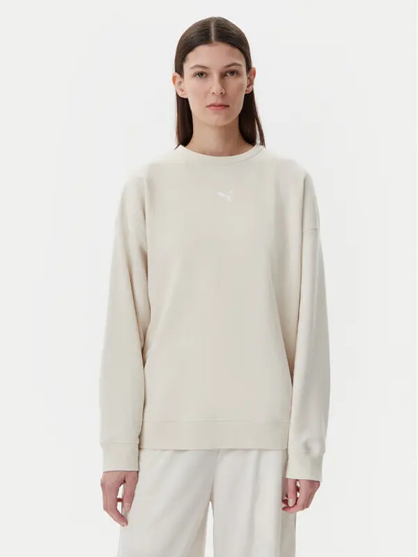 Puma Puma Majica dugih rukava Ess 685401 Bež Oversize